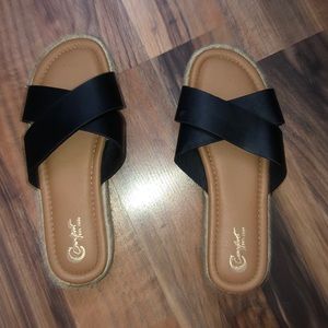 Lifted espadrille sandals